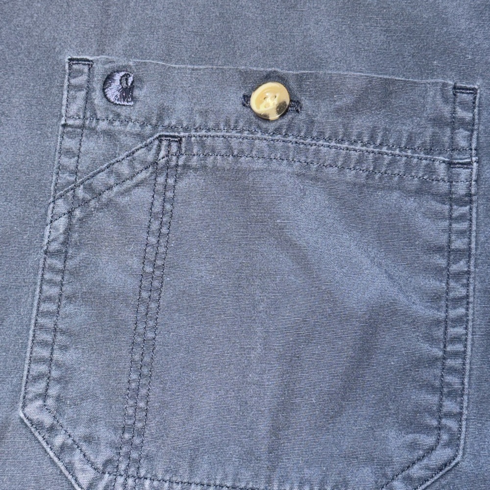 Carhartt Men’s XL Regular 100% Cotton Short Sleeve Work Shirt Blue 2010 RN14806 - Picture 6 of 12